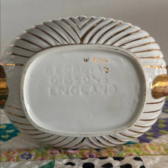 Vintage Georgian Gibson & Son's 5.5" Lustreware Gold Teapot Hand-Painted England - Picture 6 of 6